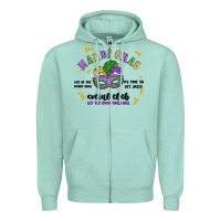 Seafoam mardi gras social club Zipper Hoodie - MaliasSmallBusiness