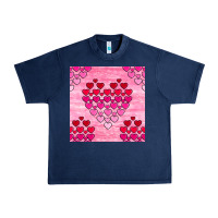 Navy valentines day hearts seamless pattern Urban Heavy Tee - BundleAndBundleShop