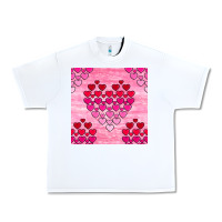 White valentines day hearts seamless pattern Urban Heavy Tee - BundleAndBundleShop