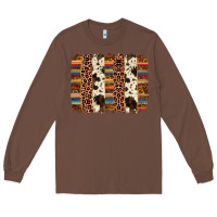 Chestnut serape sunflower cowhide leopard brushstroke Long Sleeve Tee - AdoDesignShop