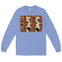 Colony Blue serape sunflower cowhide leopard brushstroke Long Sleeve Tee - AdoDesignShop