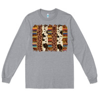 Heather Grey serape sunflower cowhide leopard brushstroke Long Sleeve Tee - AdoDesignShop