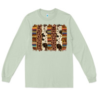 Matcha serape sunflower cowhide leopard brushstroke Long Sleeve Tee - AdoDesignShop