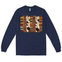 Navy serape sunflower cowhide leopard brushstroke Long Sleeve Tee - AdoDesignShop