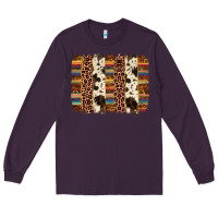 Plum serape sunflower cowhide leopard brushstroke Long Sleeve Tee - AdoDesignShop