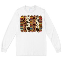 White serape sunflower cowhide leopard brushstroke Long Sleeve Tee - AdoDesignShop