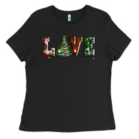 Black love christmas tree Ladies Tee - AdoDesignShop
