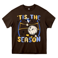 Chocolate Brown tis the season volleyball Heavy Core Tee - MaliasSmallBusiness