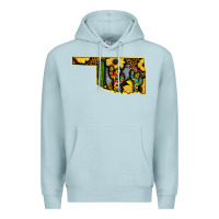 Blue Mist Western Oklahoma Map Sunflower Pattern Premium Hoodie - Bettercallsaul