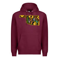 Burgundy Western Oklahoma Map Sunflower Pattern Premium Hoodie - Bettercallsaul