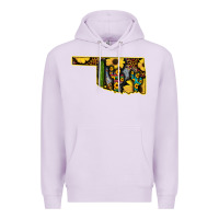 Lilac Western Oklahoma Map Sunflower Pattern Premium Hoodie - Bettercallsaul