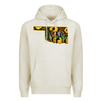 Oatmeal Heather Western Oklahoma Map Sunflower Pattern Premium Hoodie - Bettercallsaul