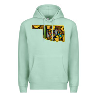 Seafoam Western Oklahoma Map Sunflower Pattern Premium Hoodie - Bettercallsaul