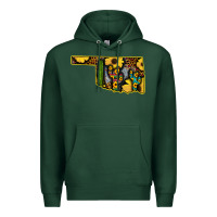 Sports Green Western Oklahoma Map Sunflower Pattern Premium Hoodie - Bettercallsaul