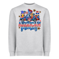 Heather Grey American truck gnomes Heavyweight Sweatshirt - AdoDesignShop