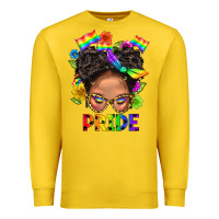 Lemon LGBTQ+ Messy Bun Mom Pride With Flower Premium Sweatshirt - BundleAndBundleShop