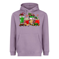 Lavender Christmas tractor coffee cup Heavyweight Hoodie - NancyCooperArtShop