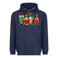 Navy Christmas tractor coffee cup Heavyweight Hoodie - NancyCooperArtShop