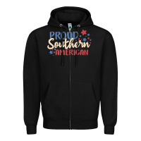 Black proud southern american Zipper Hoodie - MaliasSmallBusiness