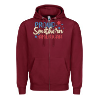 Burgundy proud southern american Zipper Hoodie - MaliasSmallBusiness