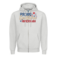 Dove Grey proud southern american Zipper Hoodie - MaliasSmallBusiness