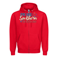 Red proud southern american Zipper Hoodie - MaliasSmallBusiness