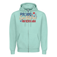 Seafoam proud southern american Zipper Hoodie - MaliasSmallBusiness