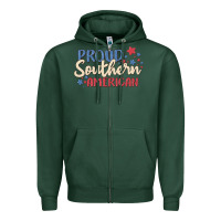 Sports Green proud southern american Zipper Hoodie - MaliasSmallBusiness