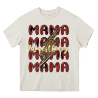 Cream wrestling mama Heavy Core Tee - MaliasSmallBusiness
