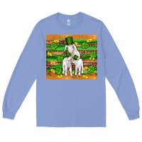 Colony Blue st patricks goat family shamrock gold serape leopard glitter wooden tu Long Sleeve Tee - Artiststas