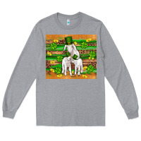 Heather Grey st patricks goat family shamrock gold serape leopard glitter wooden tu Long Sleeve Tee - Artiststas