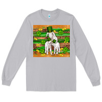 Moon Dust st patricks goat family shamrock gold serape leopard glitter wooden tu Long Sleeve Tee - Artiststas