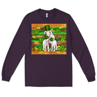 Plum st patricks goat family shamrock gold serape leopard glitter wooden tu Long Sleeve Tee - Artiststas