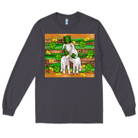 Smoke st patricks goat family shamrock gold serape leopard glitter wooden tu Long Sleeve Tee - Artiststas