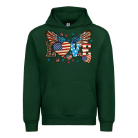 Forest Green Love America wings 4th of july Urban Hoodie - HowdyJamesFarm
