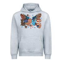 Heather Grey Love America wings 4th of july Urban Hoodie - HowdyJamesFarm