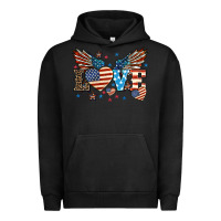 Pigment Black Love America wings 4th of july Urban Hoodie - HowdyJamesFarm