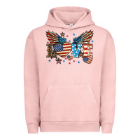 Pigment Salmon Love America wings 4th of july Urban Hoodie - HowdyJamesFarm