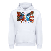 White Love America wings 4th of july Urban Hoodie - HowdyJamesFarm