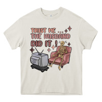 Cream trust me the husband did it Heavy Core Tee - MaliasSmallBusiness
