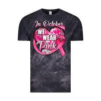 Cloud Black in october we wear pink heart Vintage Tee - JahusDesignShop