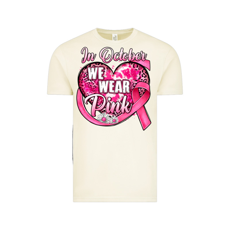 In October We Wear Pink Heart Vintage Tee by JahusDesignShop | Teevron