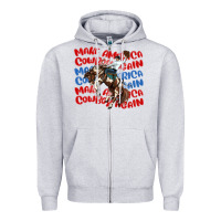 Heather Grey make america cowboy again Zipper Hoodie - MaliasSmallBusiness