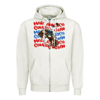 Oatmeal Heather make america cowboy again Zipper Hoodie - MaliasSmallBusiness