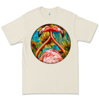 Bone flamingos with western background Premium Tee - BarkalooDesign