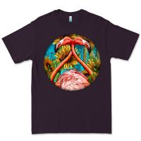 Plum flamingos with western background Premium Tee - BarkalooDesign