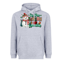 Heather Grey tis the season to sparkle snowman Heavyweight Hoodie - MaliasSmallBusiness