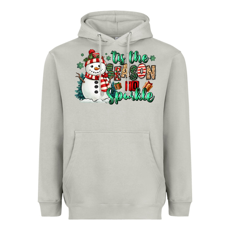 Tis The Season To Sparkle Snowman Heavyweight Hoodie by MaliasSmallBusiness | Teevron