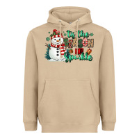 Mushroom tis the season to sparkle snowman Heavyweight Hoodie - MaliasSmallBusiness