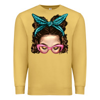 Antique Gold Messy Bun Mom With Leopard Bandana Premium Sweatshirt - BundleAndBundleShop